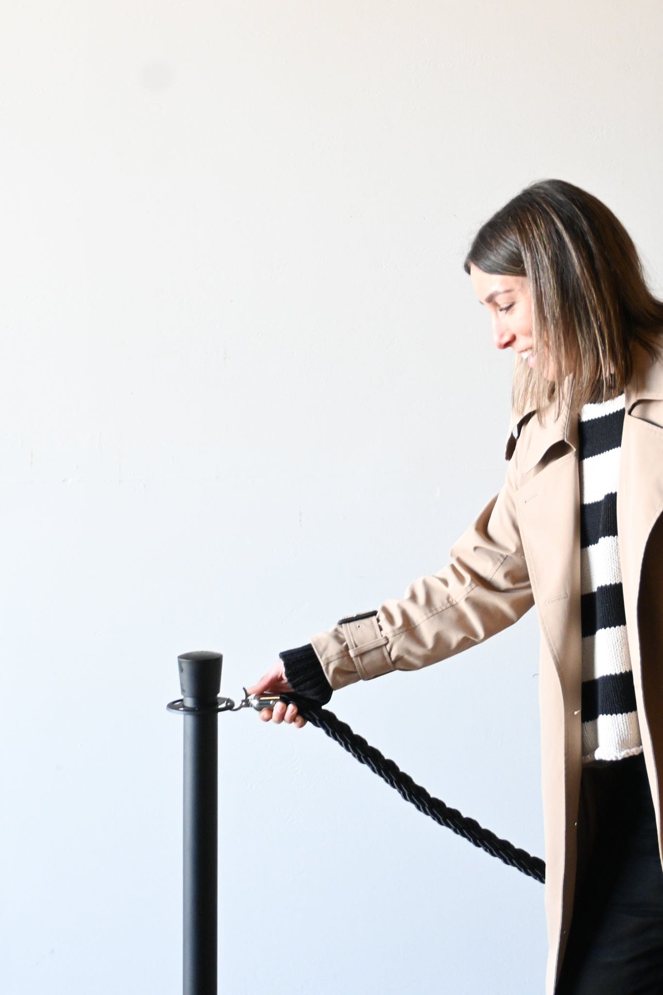 BOLLARD + ROPE set - Black