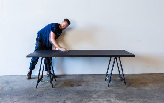 CAVIAR Trestle Table - BLACK