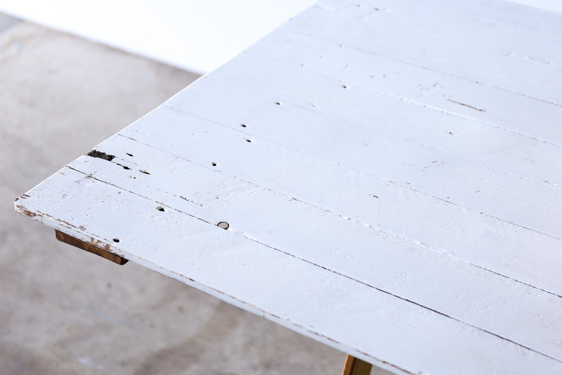 TRADITIONAL Trestle Table WHITE TOP PAINTED